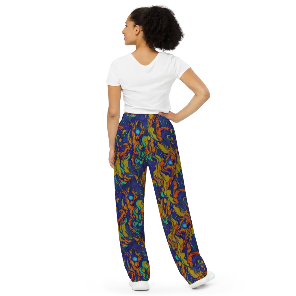 Tangerine Voltage on Wide-Leg Pants — Back