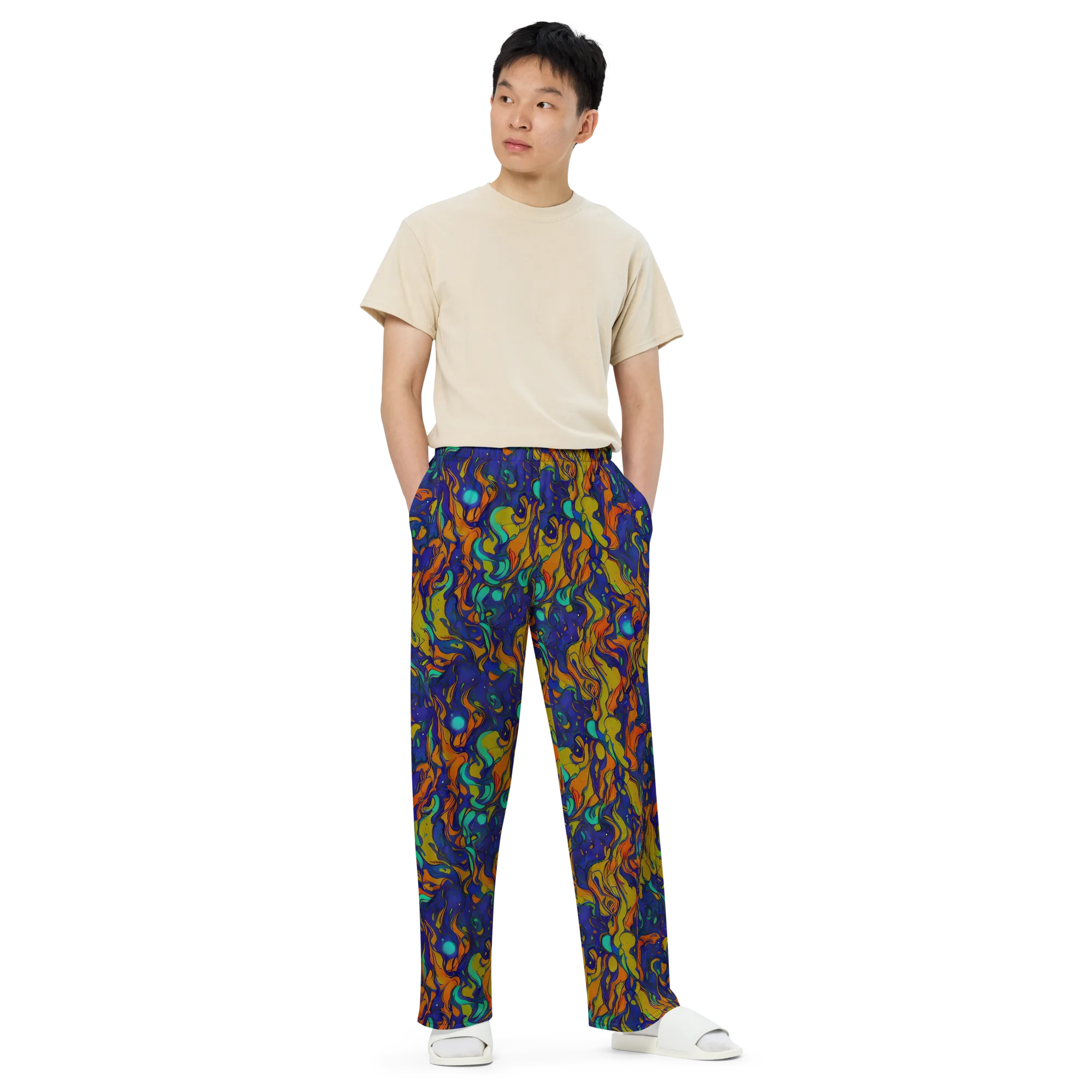 Tangerine Voltage on Wide-Leg Pants — Front