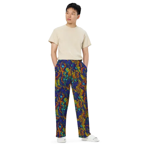 Tangerine Voltage on a Wide-Leg Pants