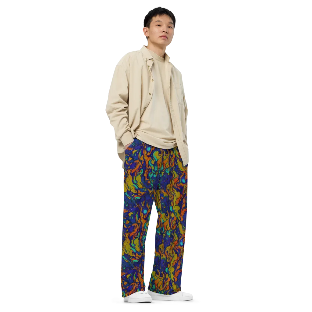 Tangerine Voltage on Wide-Leg Pants — Right Front