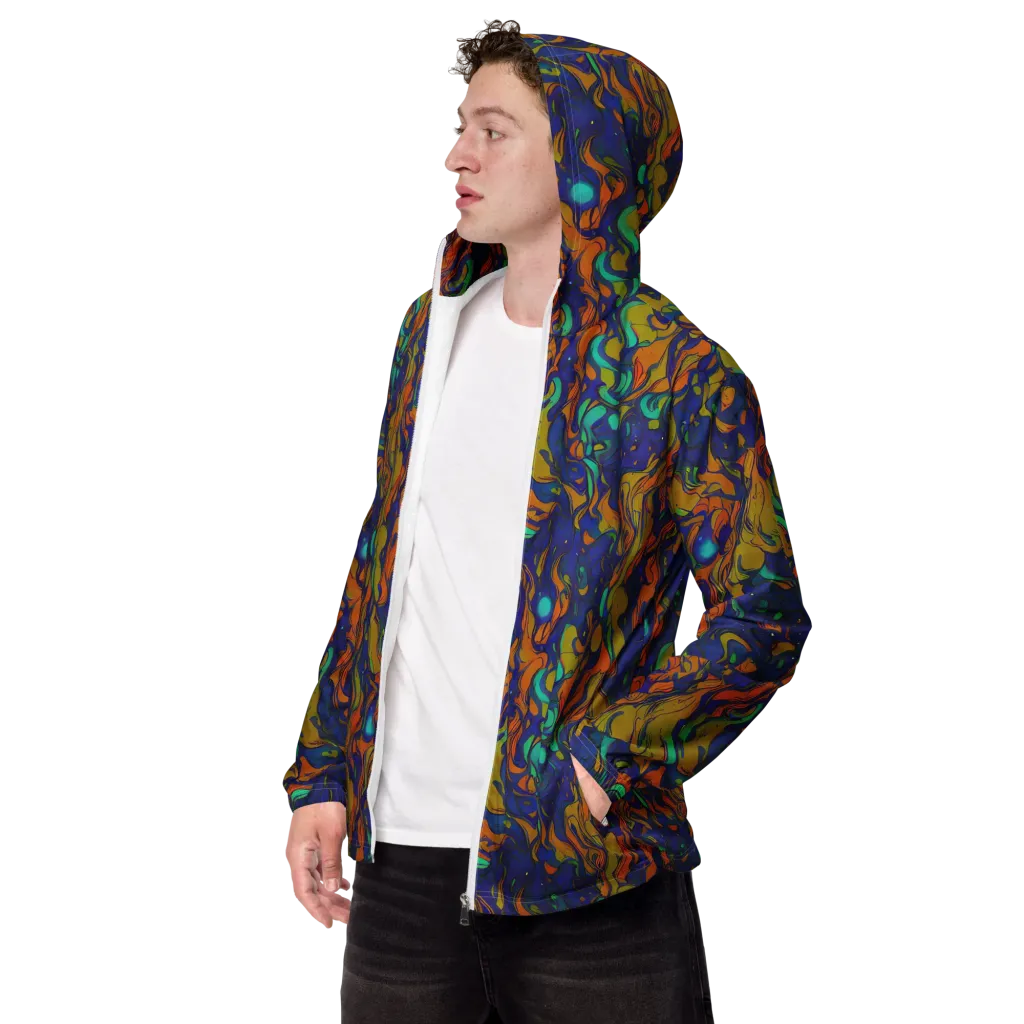 Tangerine Voltage on Men's Windbreaker — Left Front