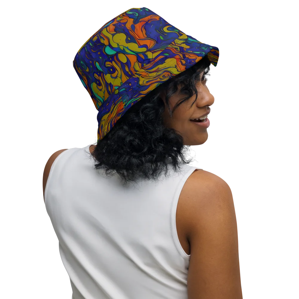 Tangerine Voltage on Reversible Bucket Hat — Right Outside