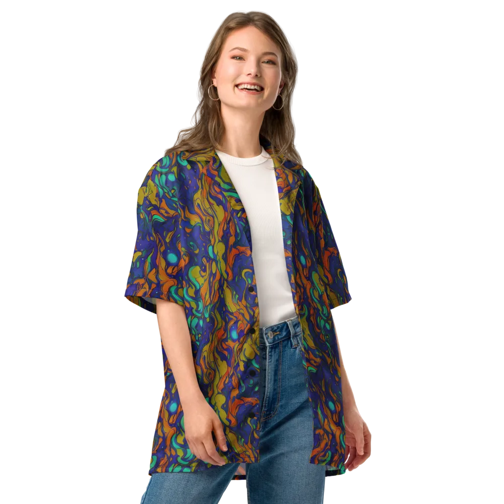 Tangerine Voltage on Button Shirt — Front