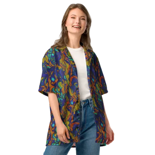 Tangerine Voltage on a Button Shirt