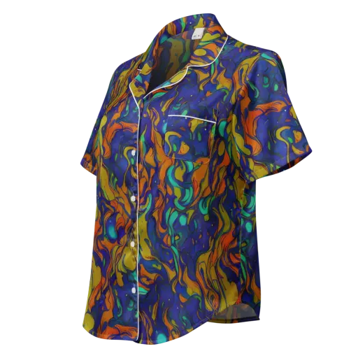 Tangerine Voltage on a Women's Short Sleeve Pajama Top