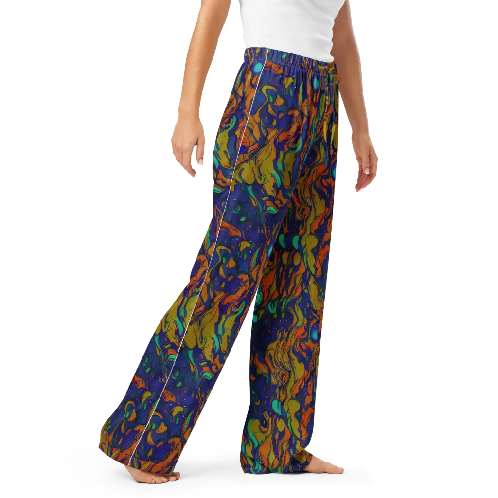Tangerine Voltage on Women's Pajama Pants — Right Front