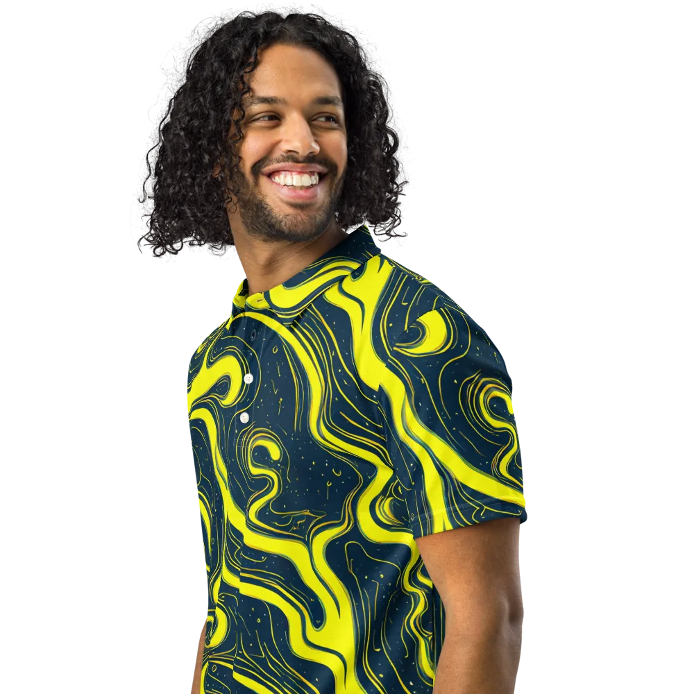 Nightstream on Men's Slim Fit Polo Shirt — Left Front