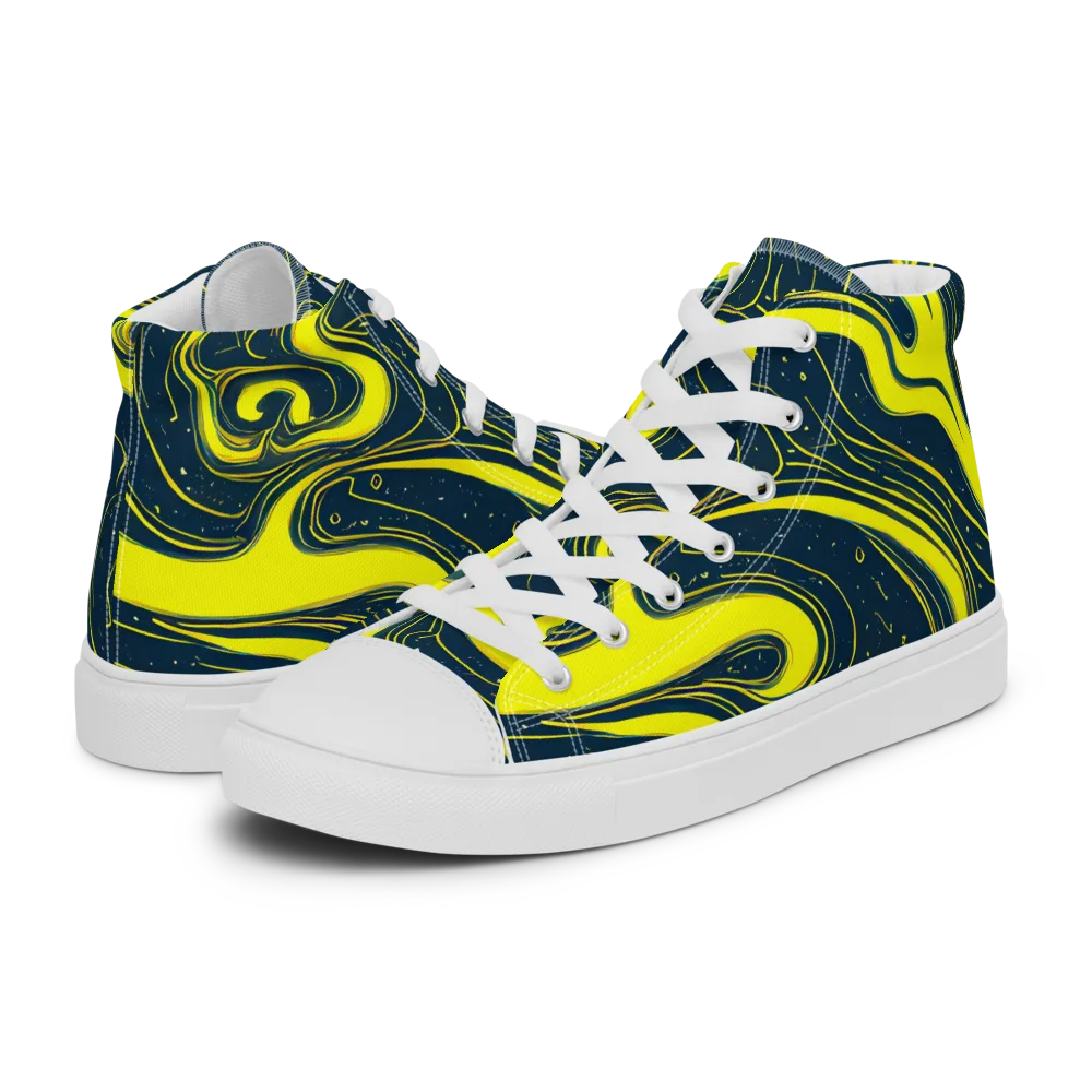 Nightstream on Men's High Top Canvas Shoes — Left