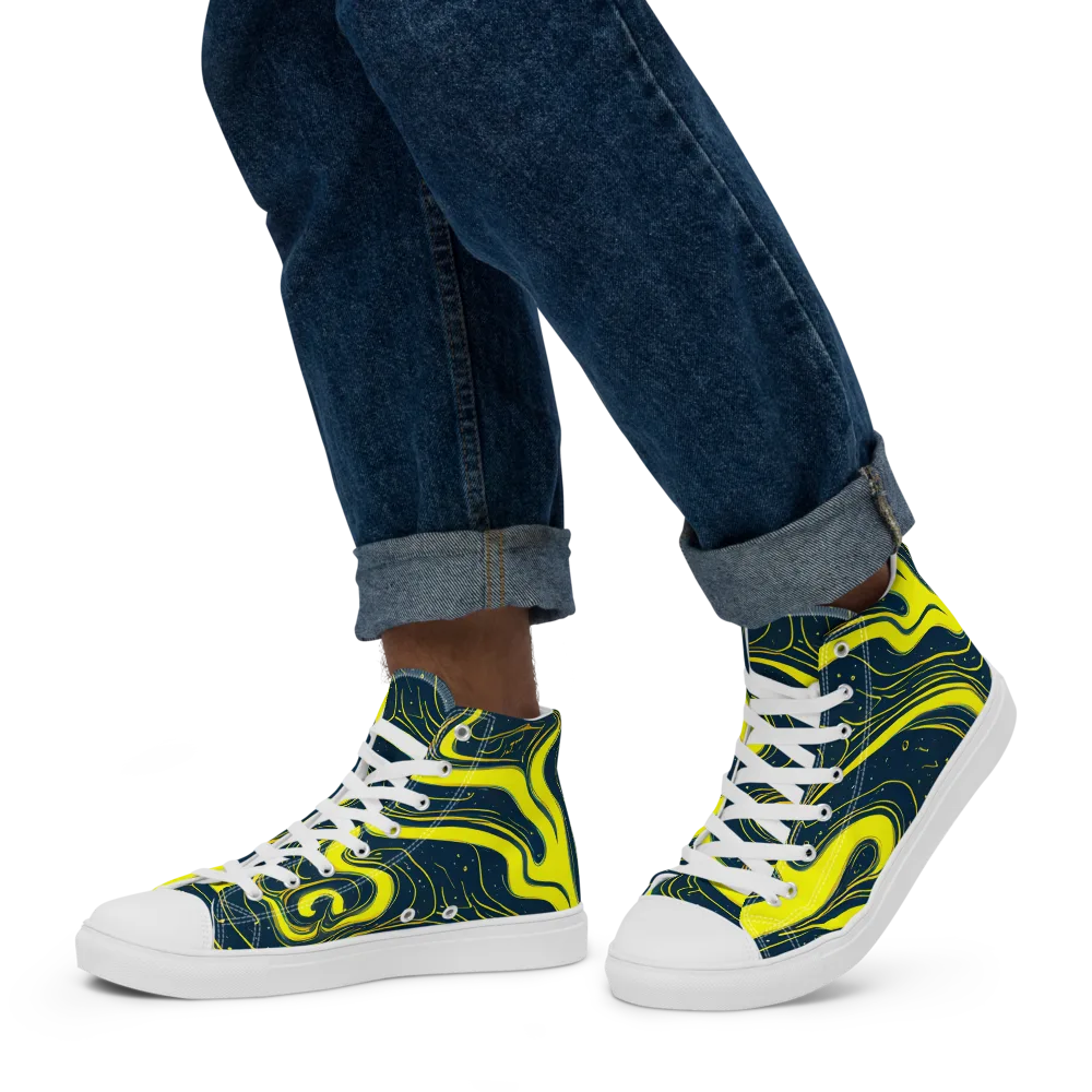 Nightstream on Men's High Top Canvas Shoes — Left