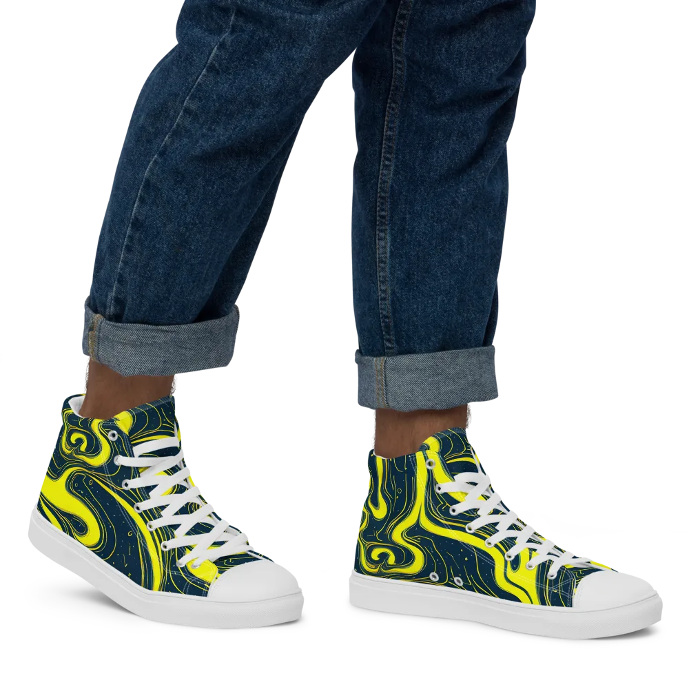 Nightstream on Men's High Top Canvas Shoes — Right