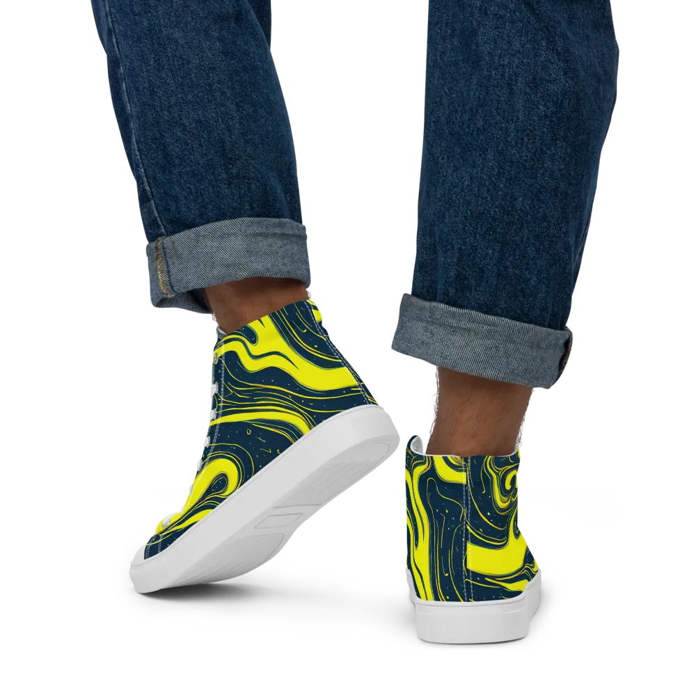 Nightstream on Men's High Top Canvas Shoes — Back