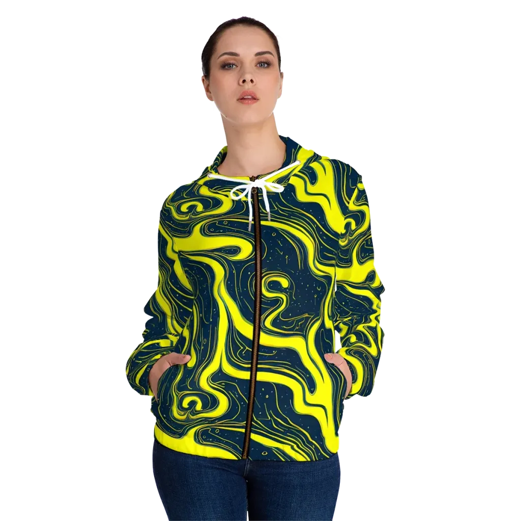 Nightstream on Women's Full-Zip Hoodie — Front On Person