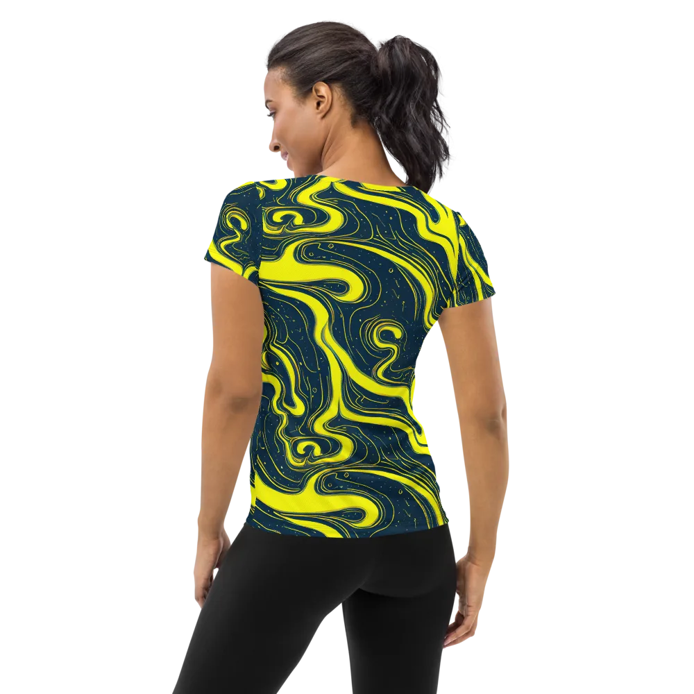 Nightstream on Women's Athletic T-Shirt — Back