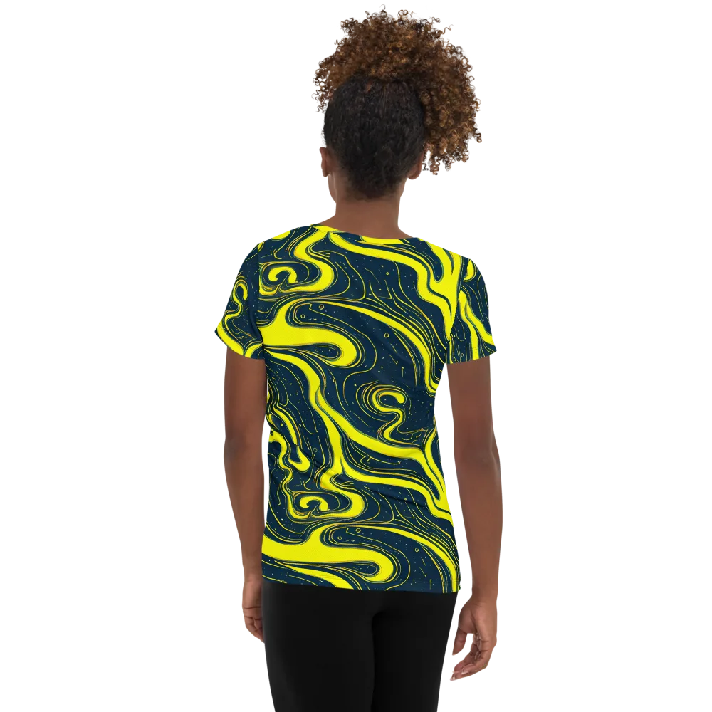 Nightstream on Women's Athletic T-Shirt — Back