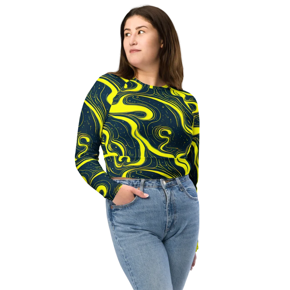 Nightstream on Long Sleeve Crop Top — Front