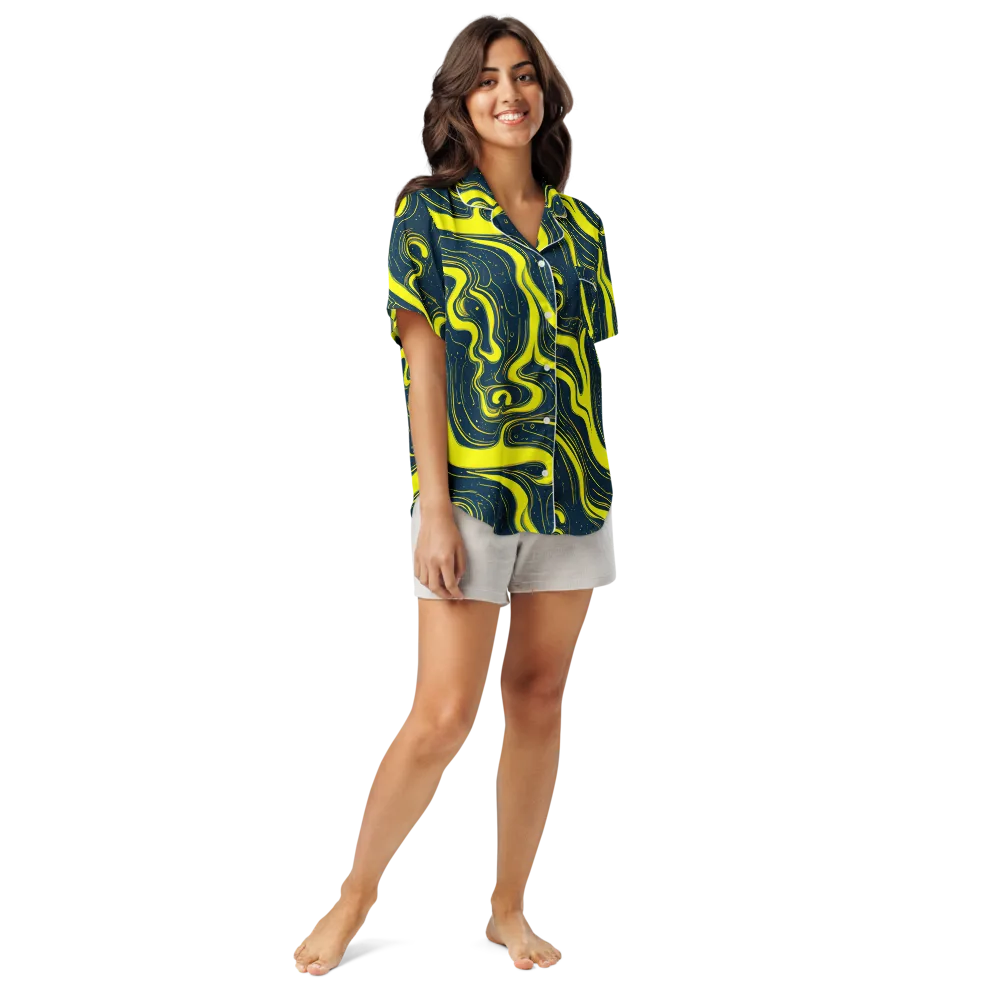 Nightstream on Women's Short Sleeve Pajama Top — Front
