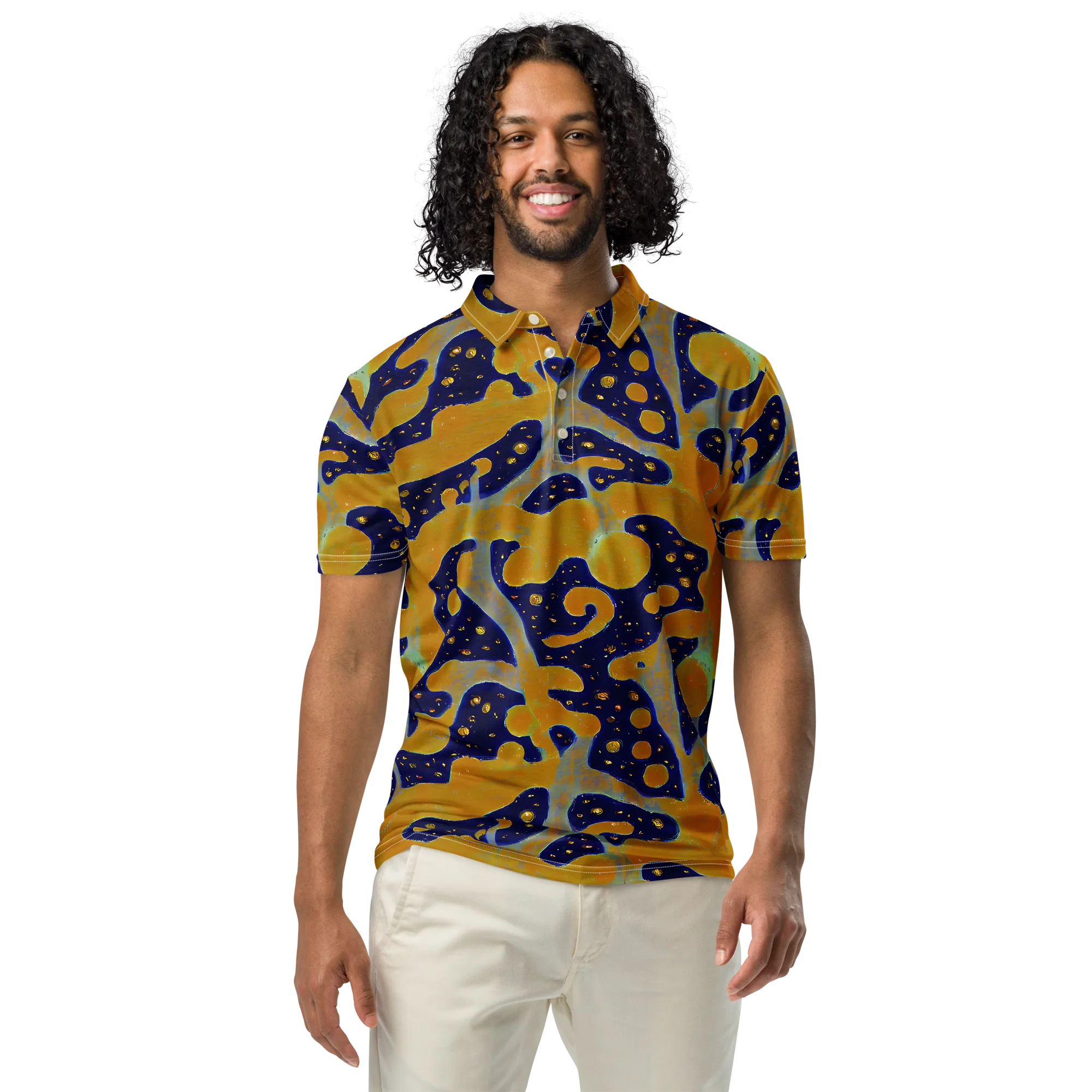 Molten Drift on Men's Slim Fit Polo Shirt — Front