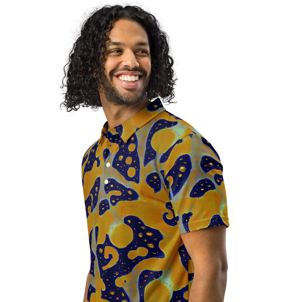 Molten Drift on Men's Slim Fit Polo Shirt — Left Front