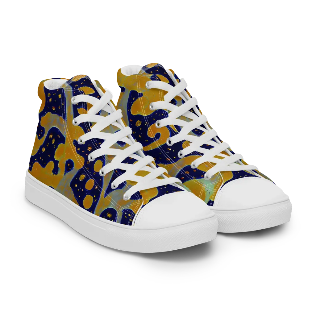 Molten Drift on Men's High Top Canvas Shoes — Right Front