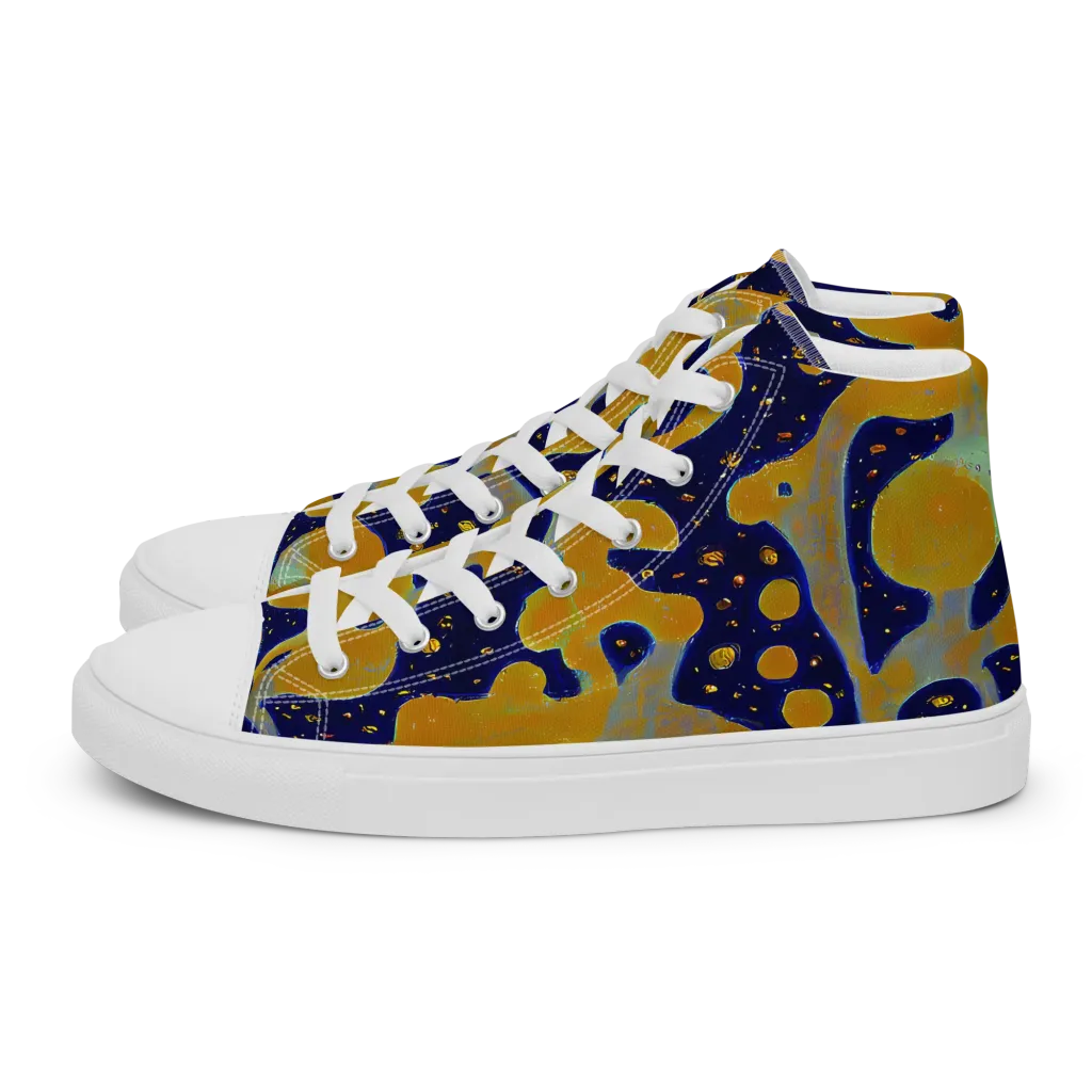 Molten Drift on Men's High Top Canvas Shoes — Left