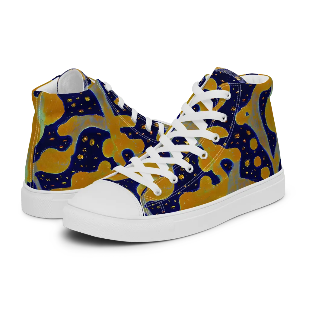 Molten Drift on Men's High Top Canvas Shoes — Left