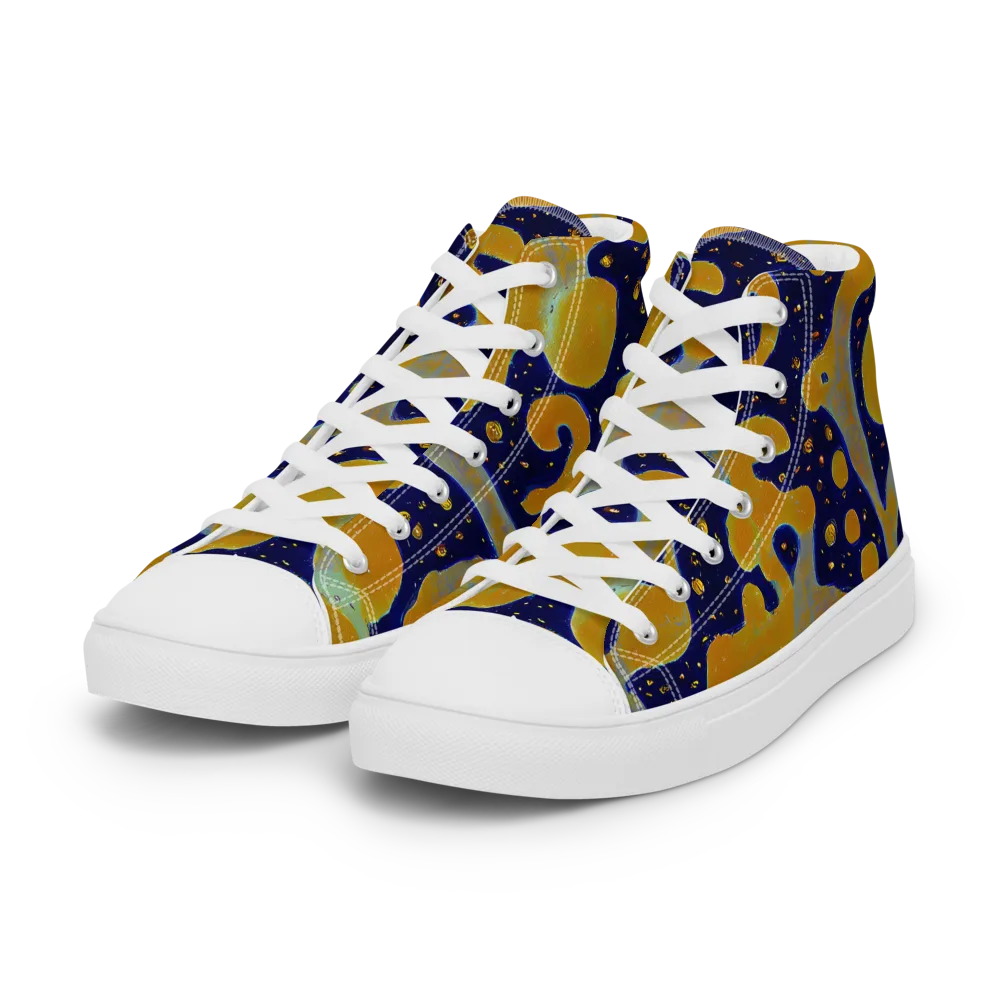 Molten Drift on Women's High Top Canvas Shoes — Left Front