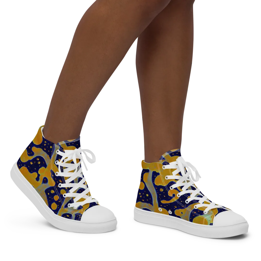 Molten Drift on Women's High Top Canvas Shoes — Right