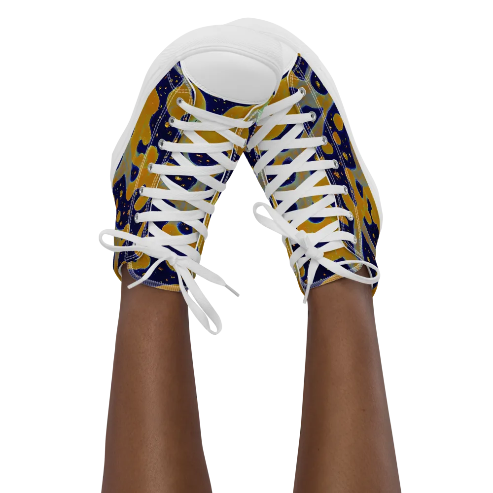 Molten Drift on Women's High Top Canvas Shoes — Front