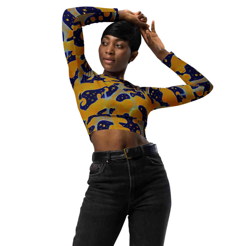 Molten Drift on Long Sleeve Crop Top — Front