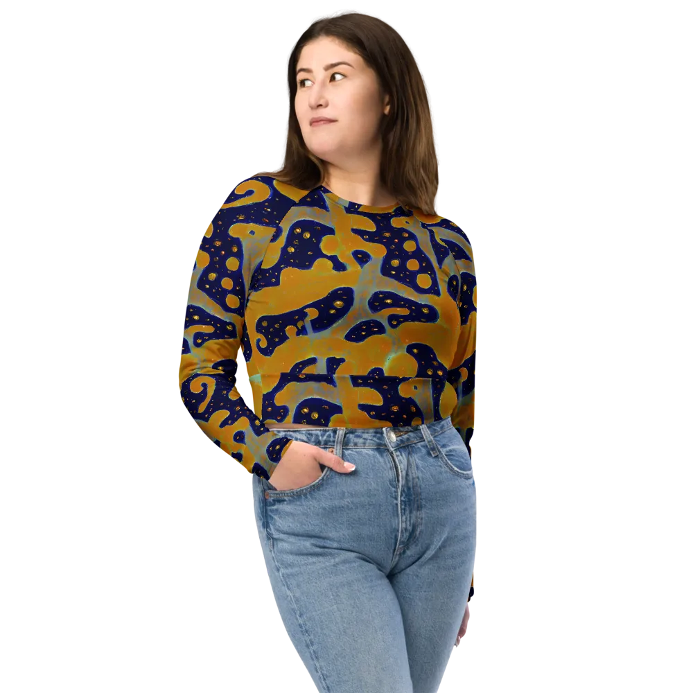 Molten Drift on Long Sleeve Crop Top — Front