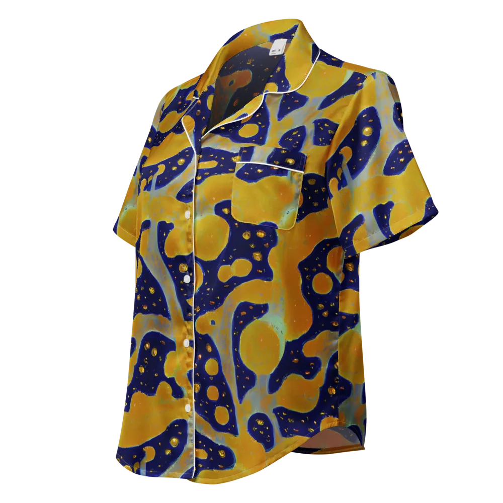 Molten Drift on Women's Short Sleeve Pajama Top — Left Front
