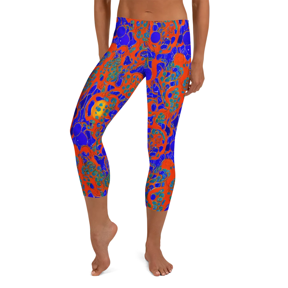 Burning Mosaic on Capri Leggings — Front