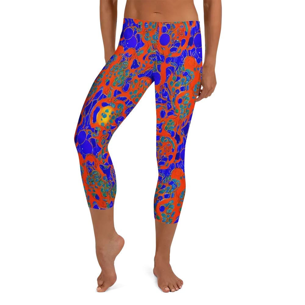 Burning Mosaic on Capri Leggings — Front