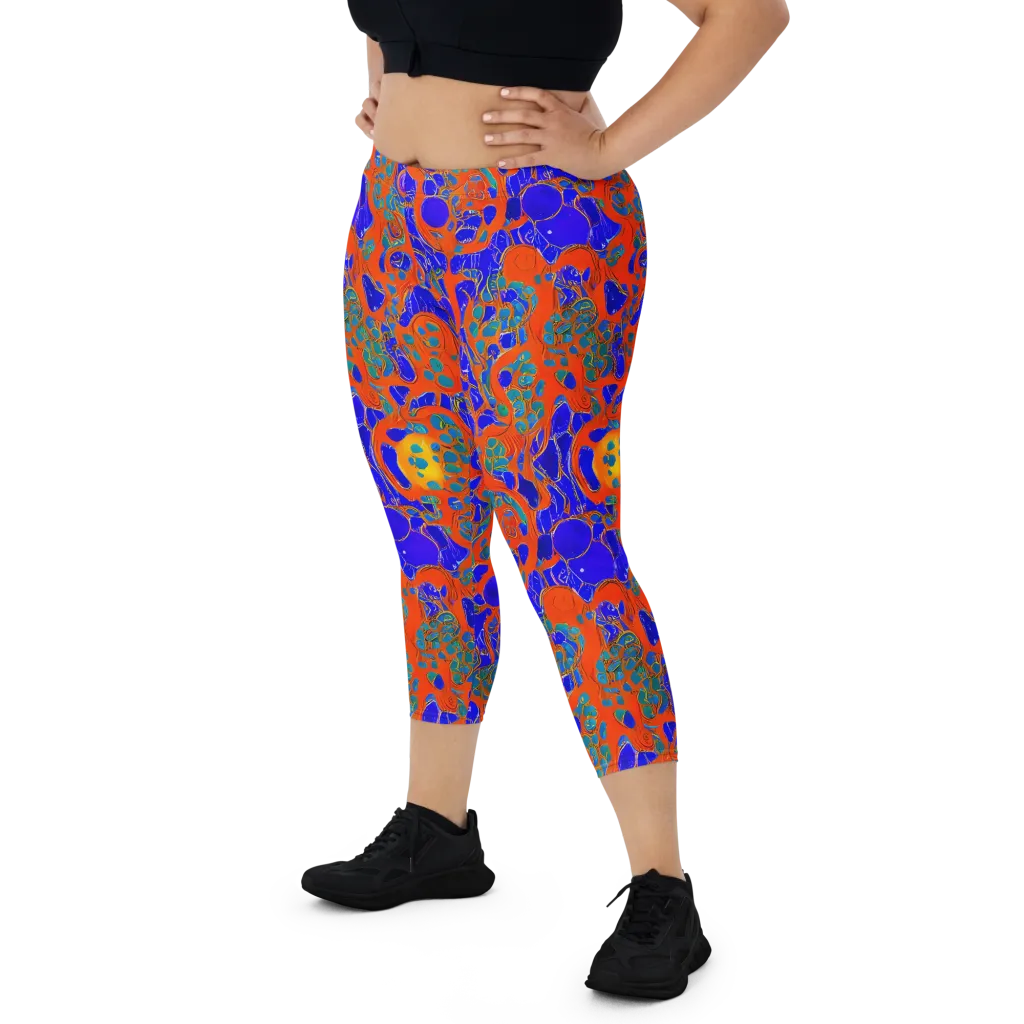 Burning Mosaic on Capri Leggings — Front