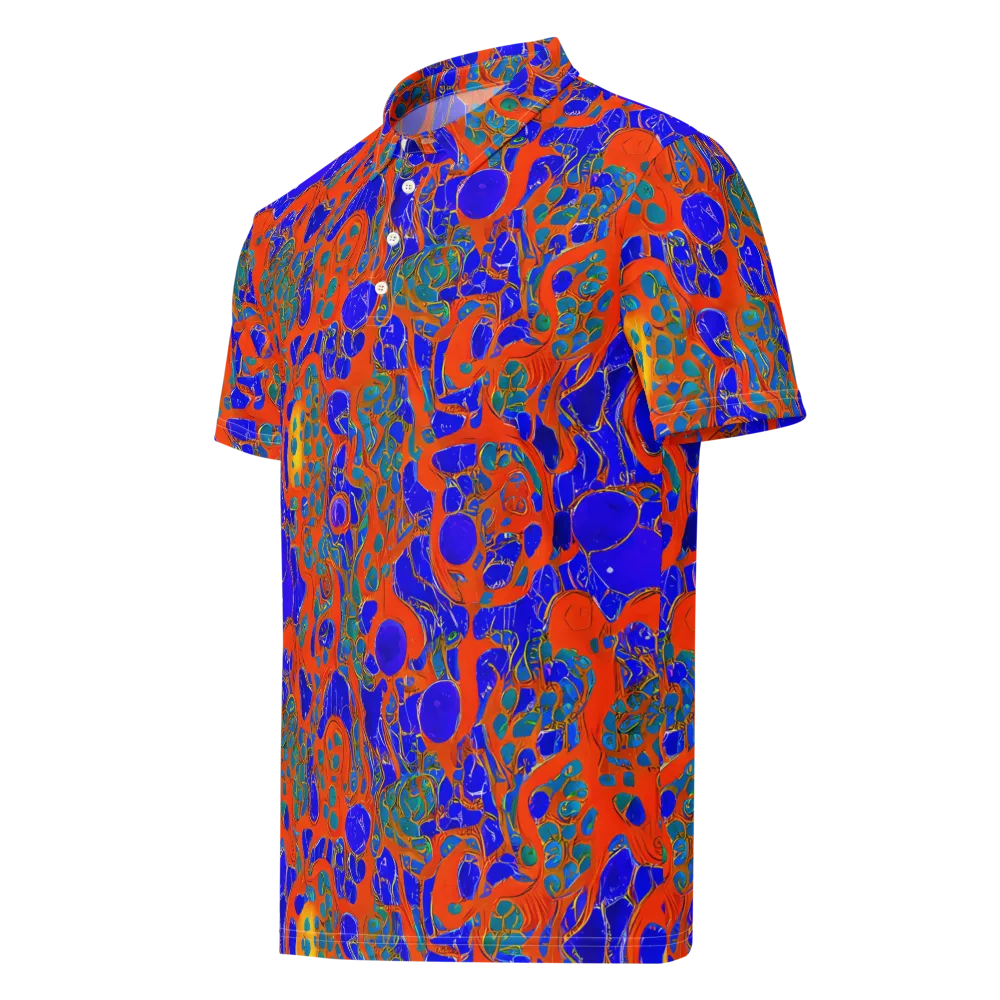 Burning Mosaic on Men's Slim Fit Polo Shirt — Left Front