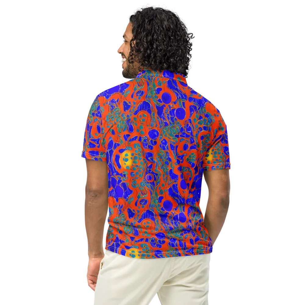 Burning Mosaic on Men's Slim Fit Polo Shirt — Back