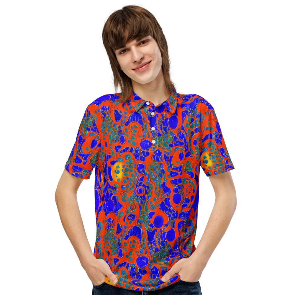 Burning Mosaic on Men's Slim Fit Polo Shirt — Front