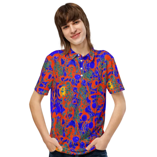 Burning Mosaic on a Men's Slim Fit Polo Shirt