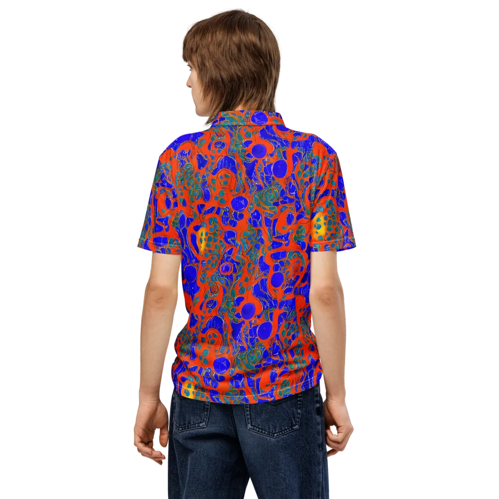 Burning Mosaic on Men's Slim Fit Polo Shirt — Back