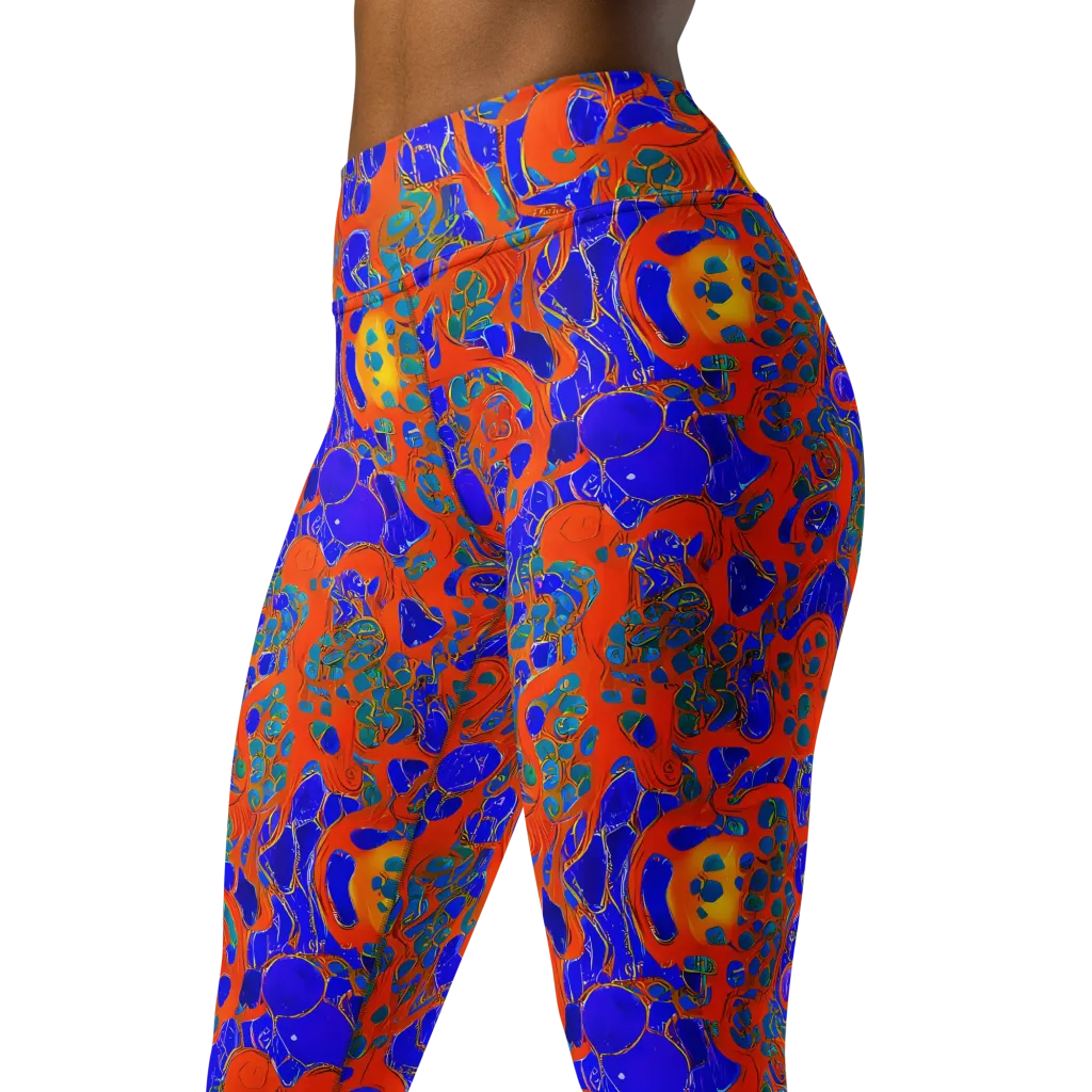 Burning Mosaic on Yoga Leggings — Left Front