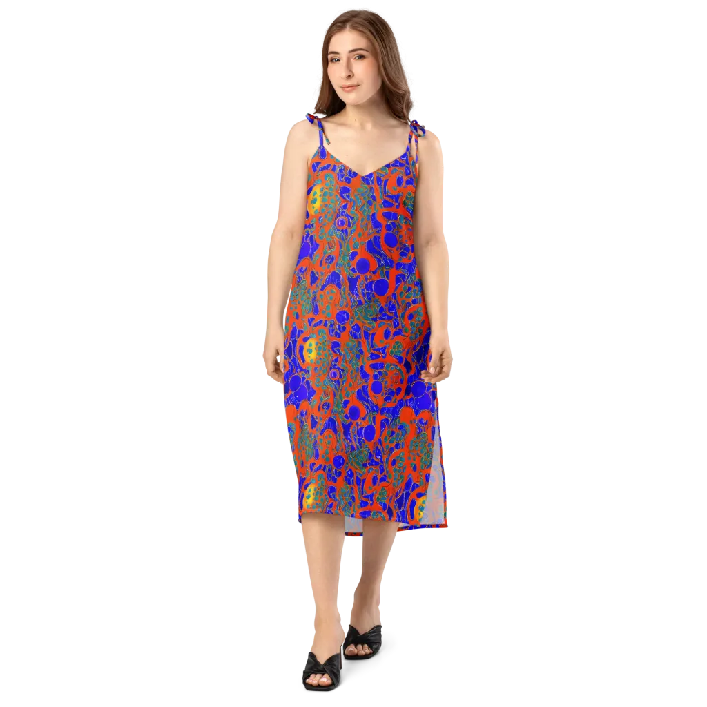 Burning Mosaic on Slip Dress — Front