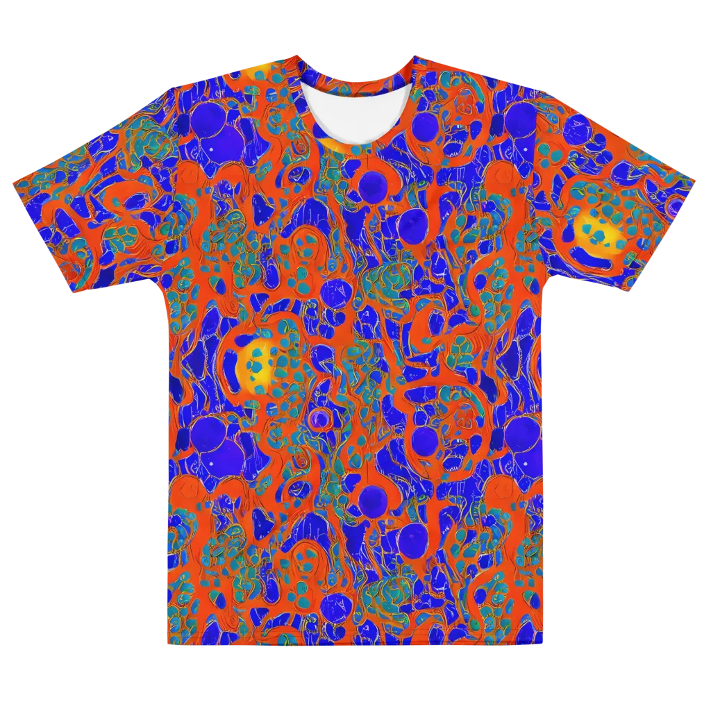 Burning Mosaic on Men's Cotton Crew Neck T-Shirt — Front