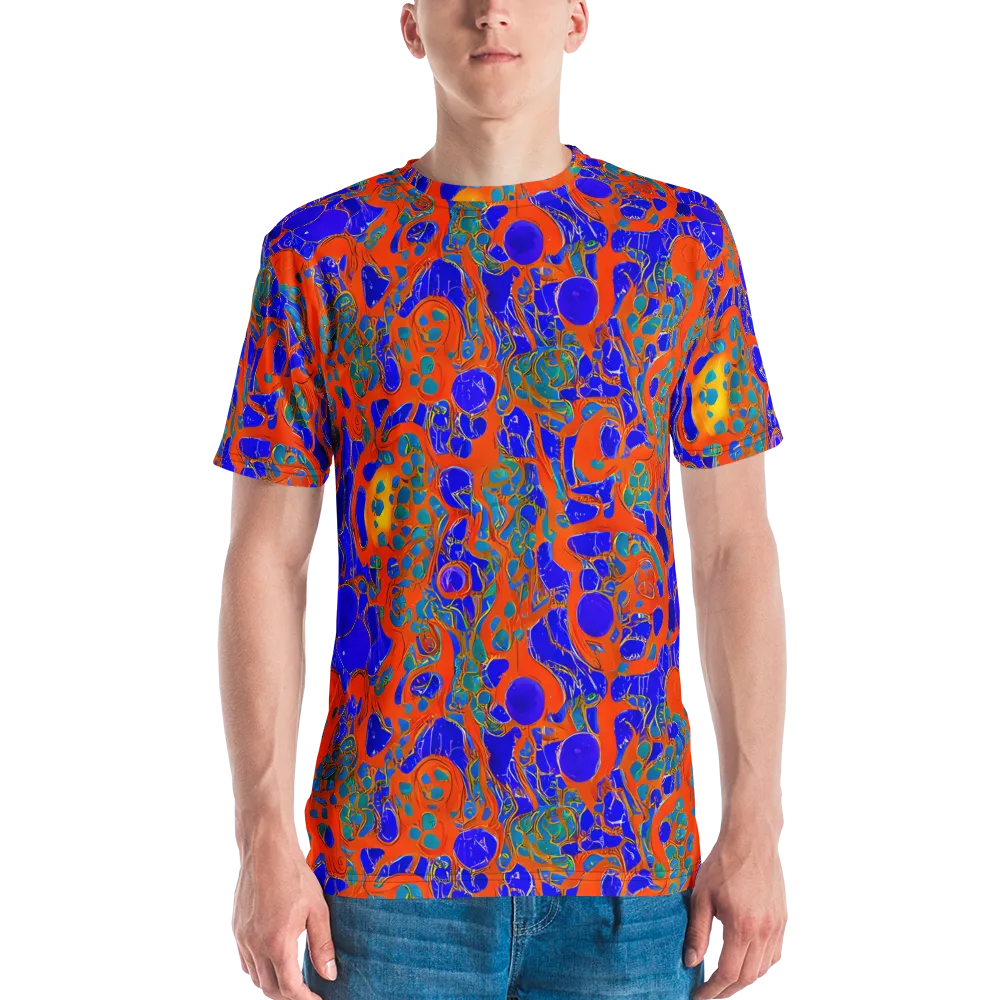 Burning Mosaic on Men's Crew Neck T-Shirt — Front