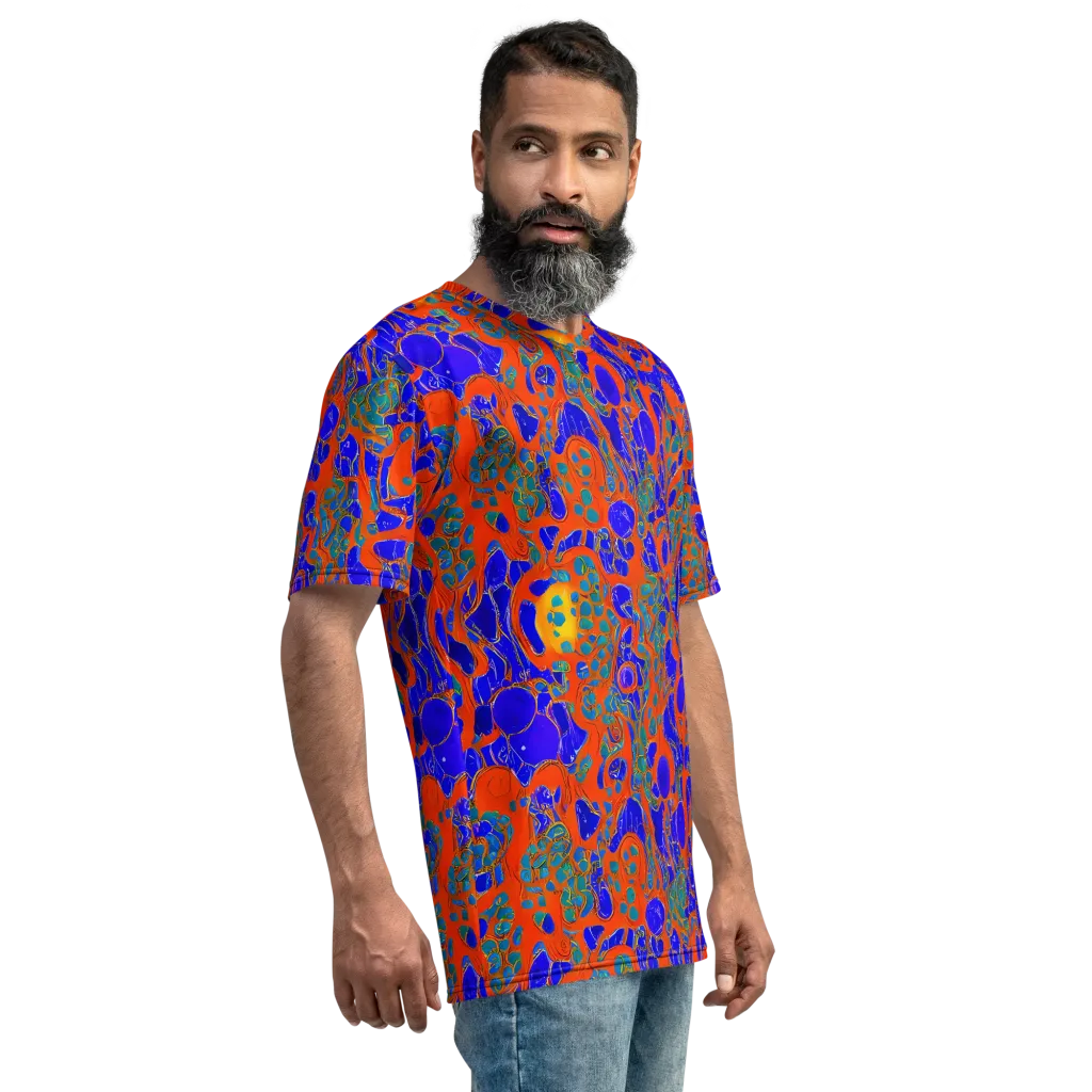 Burning Mosaic on Men's Crew Neck T-Shirt — Right