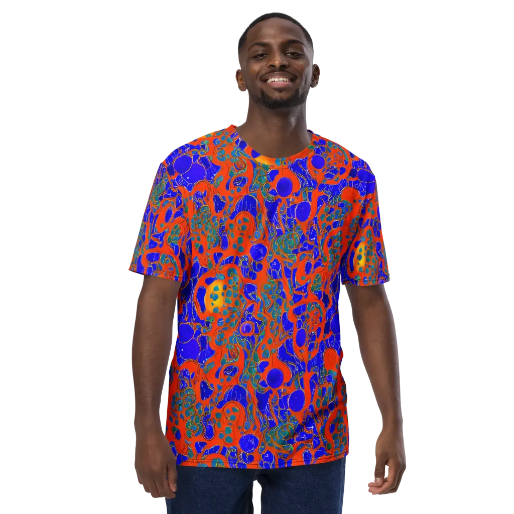 Burning Mosaic on Men's Crew Neck T-Shirt — Front
