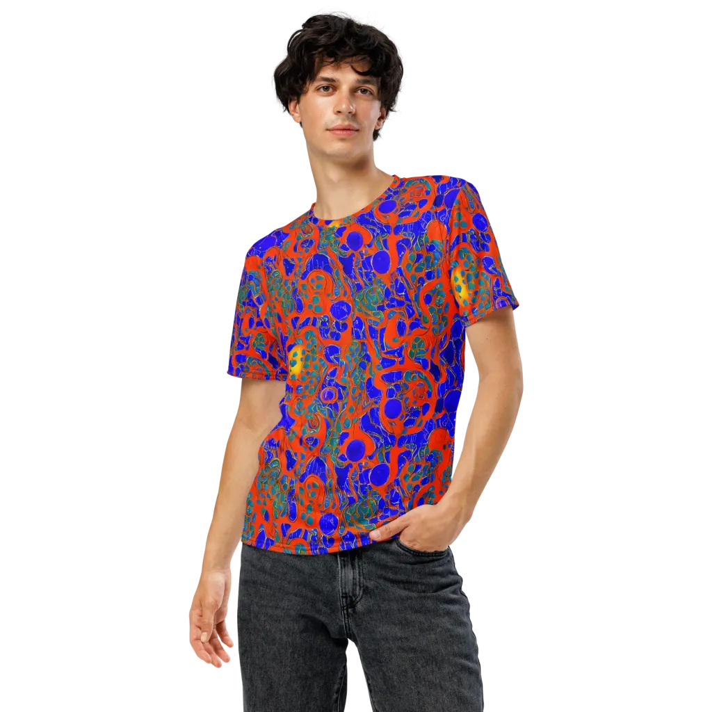 Burning Mosaic on Men's Crew Neck T-Shirt — Front