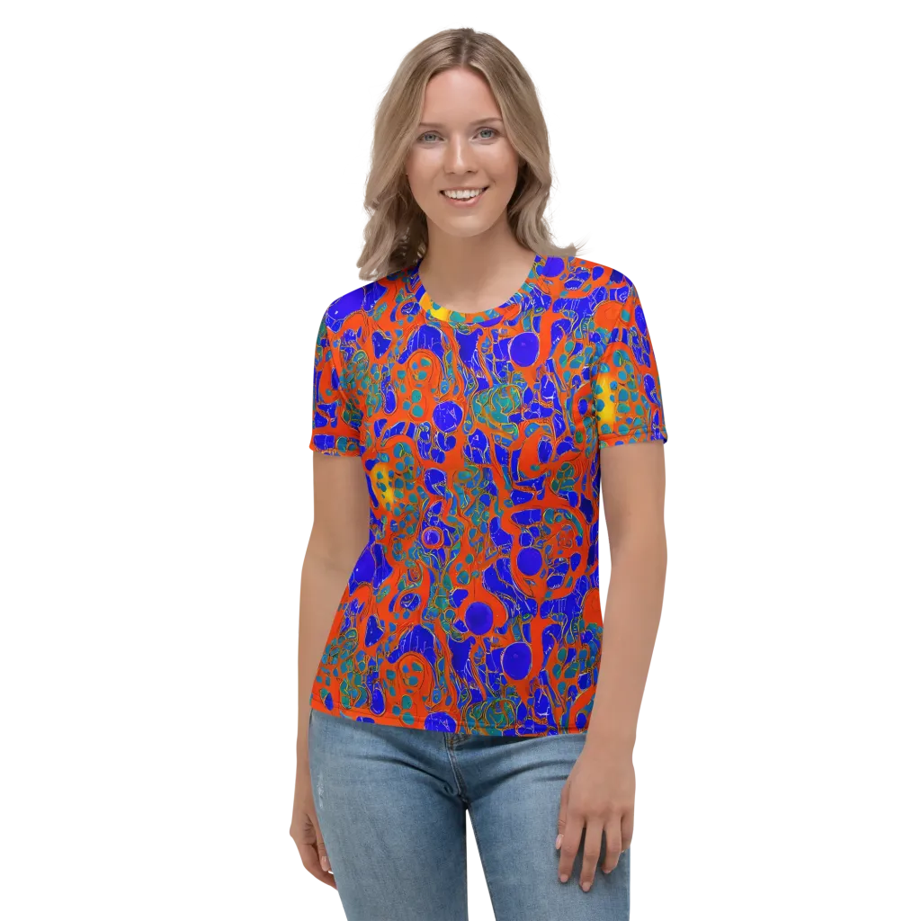 Burning Mosaic on Women's Crew Neck T-Shirt — Front