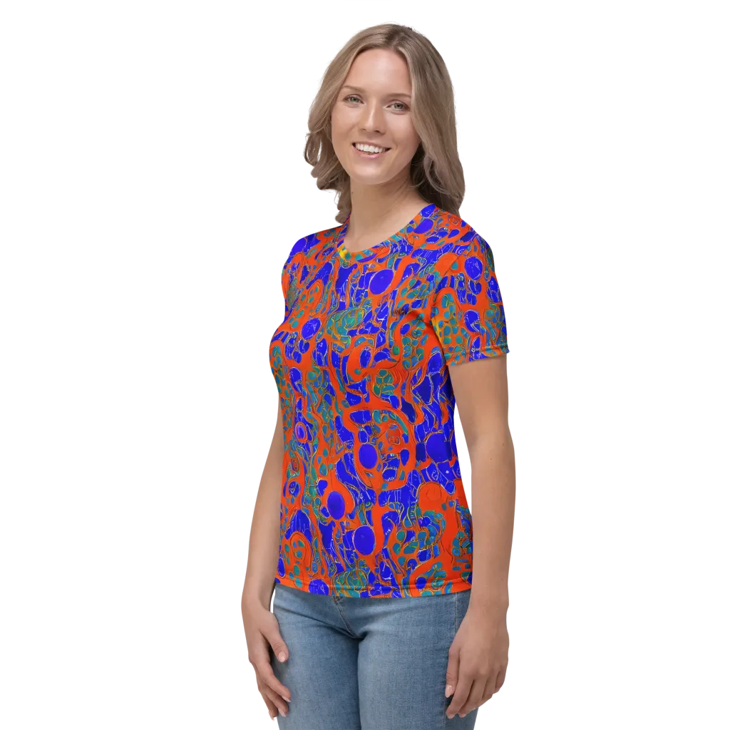 Burning Mosaic on Women's Crew Neck T-Shirt — Left