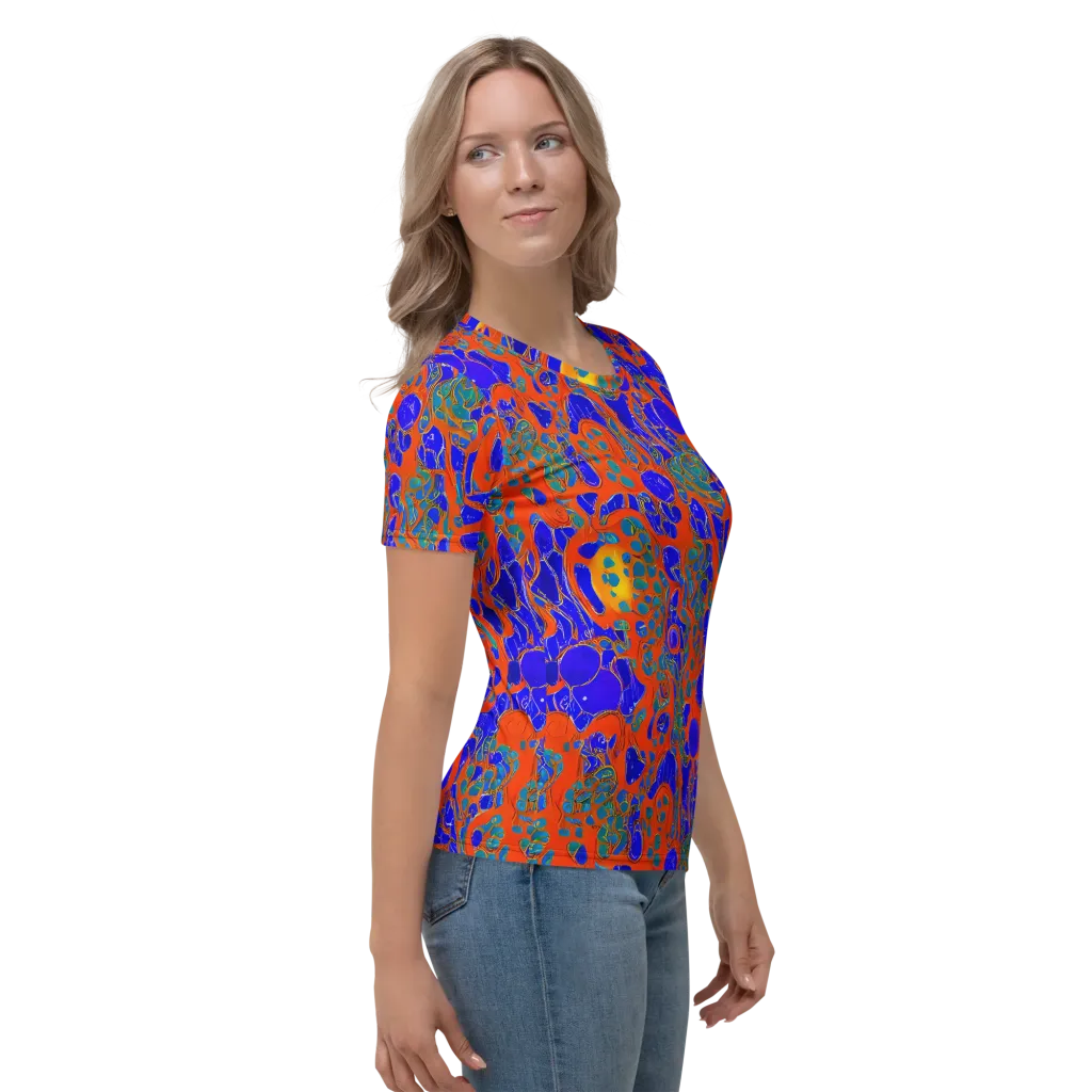 Burning Mosaic on Women's Crew Neck T-Shirt — Right