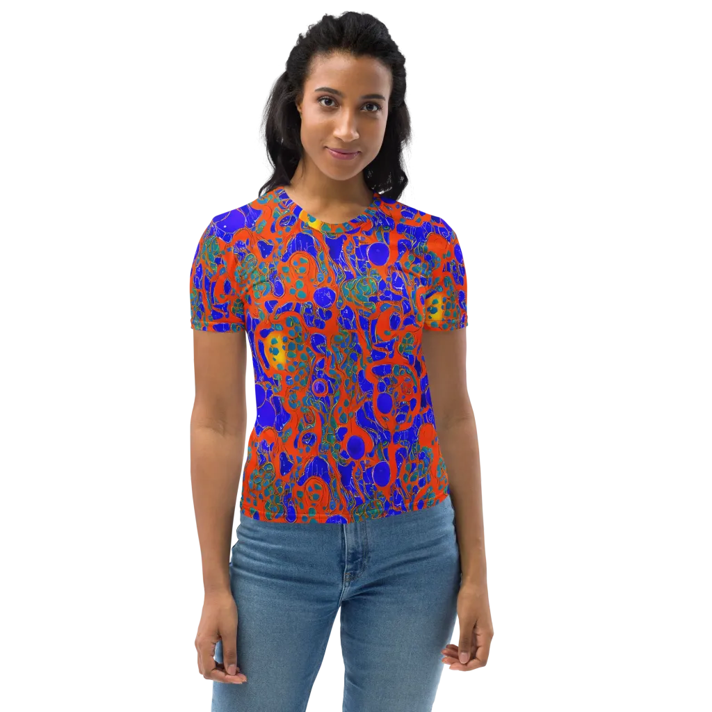 Burning Mosaic on Women's Crew Neck T-Shirt — Front